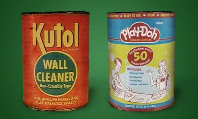 Play-Doh, first sold as a wallpaper cleaner before becoming a toy