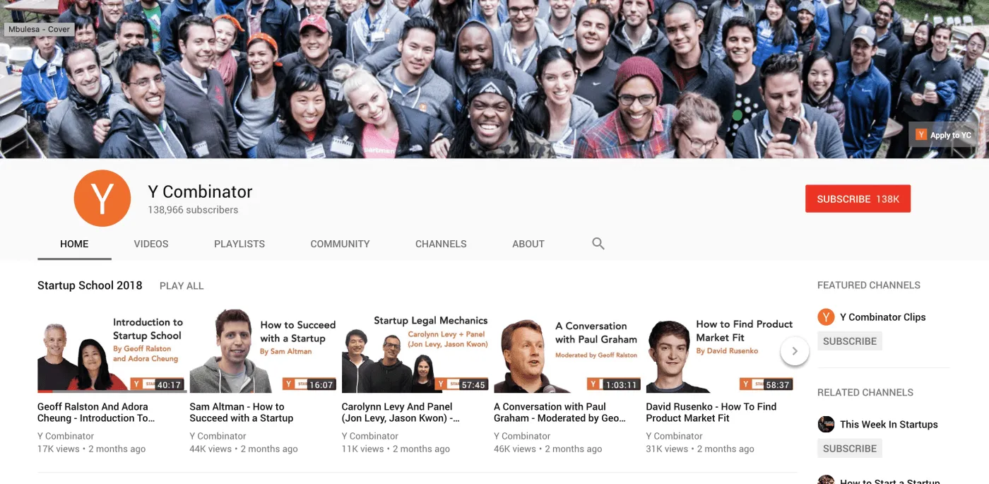 Hello, I'm Back and Startup School by Y-Combinator