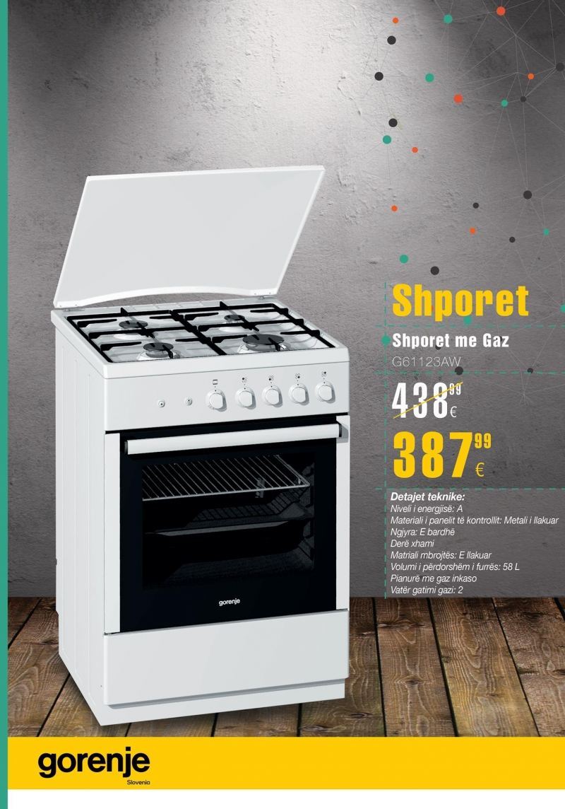 Shporet me gaz Gorenje